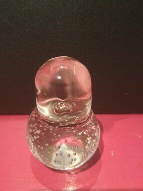 Clear Glass Bird Paperweight